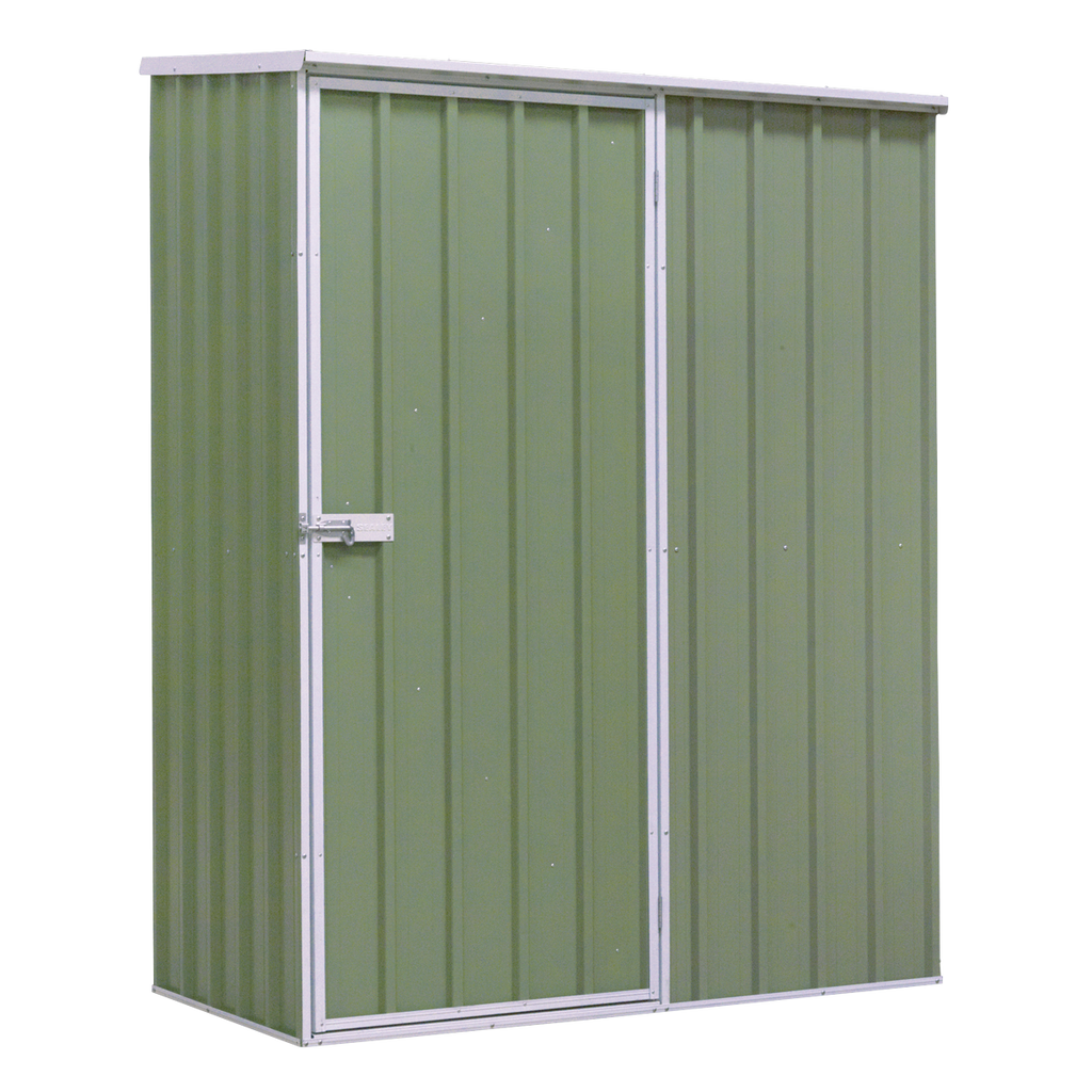 Galvanized Steel Storage Shed with Pent Style Roof 150 x 80 x 190cm - Green DG113