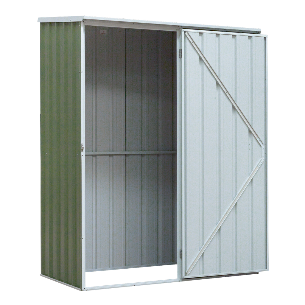 Galvanized Steel Storage Shed with Pent Style Roof 150 x 80 x 190cm - Green DG113