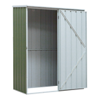 Galvanized Steel Storage Shed with Pent Style Roof 150 x 80 x 190cm - Green DG113