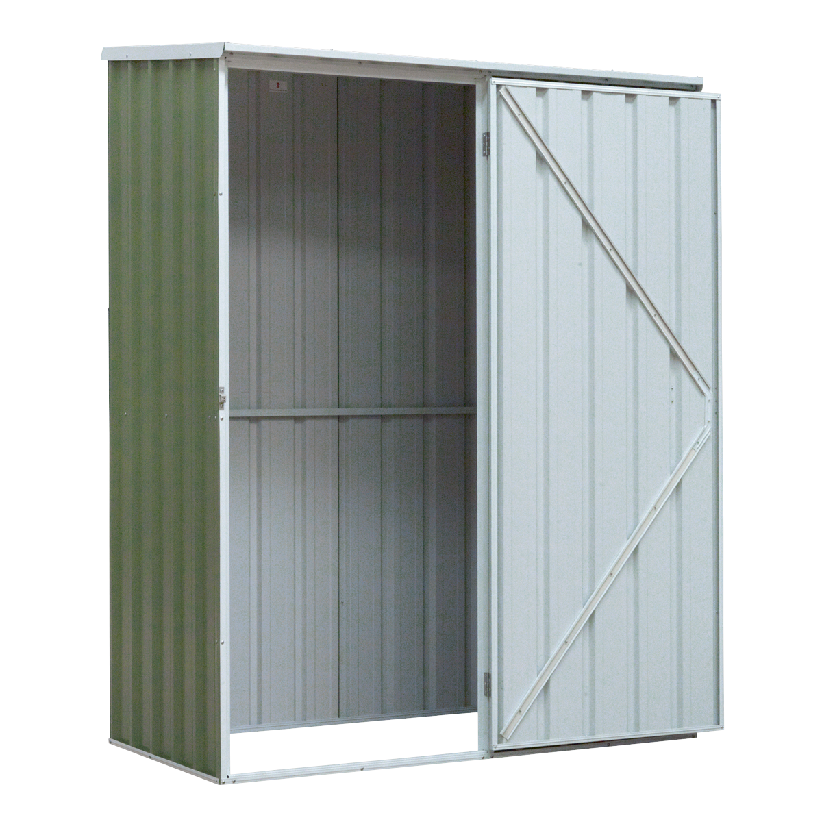 Galvanized Steel Storage Shed with Pent Style Roof 150 x 80 x 190cm - Green DG113