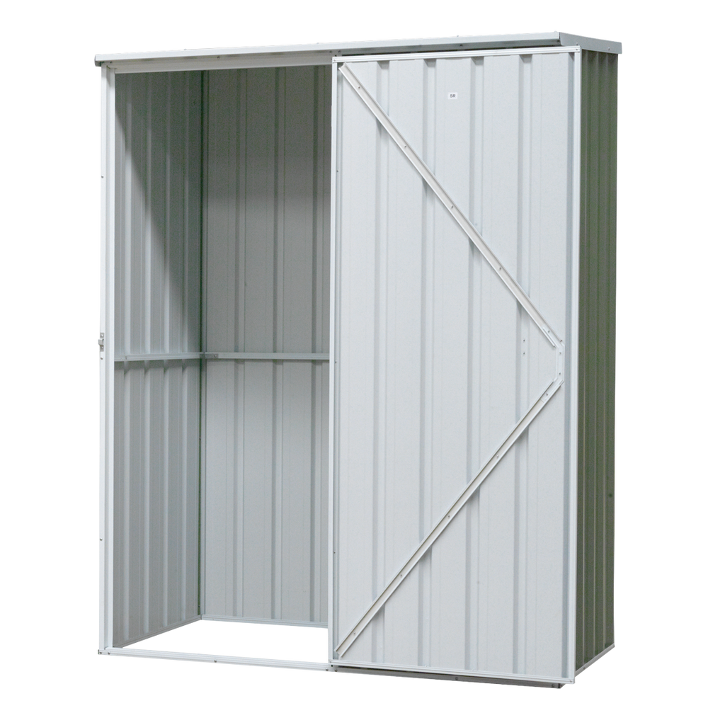 Galvanized Steel Storage Shed with Pent Style Roof 150 x 80 x 190cm - Green DG113
