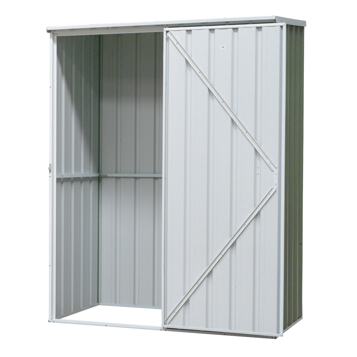 Galvanized Steel Storage Shed with Pent Style Roof 150 x 80 x 190cm - Green DG113