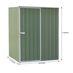Galvanized Steel Storage Shed with Pent Style Roof 151 x 151 x 200cm - Green DG114