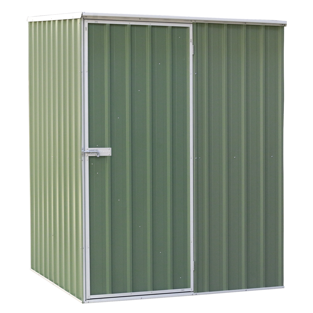 Galvanized Steel Storage Shed with Pent Style Roof 151 x 151 x 200cm - Green DG114