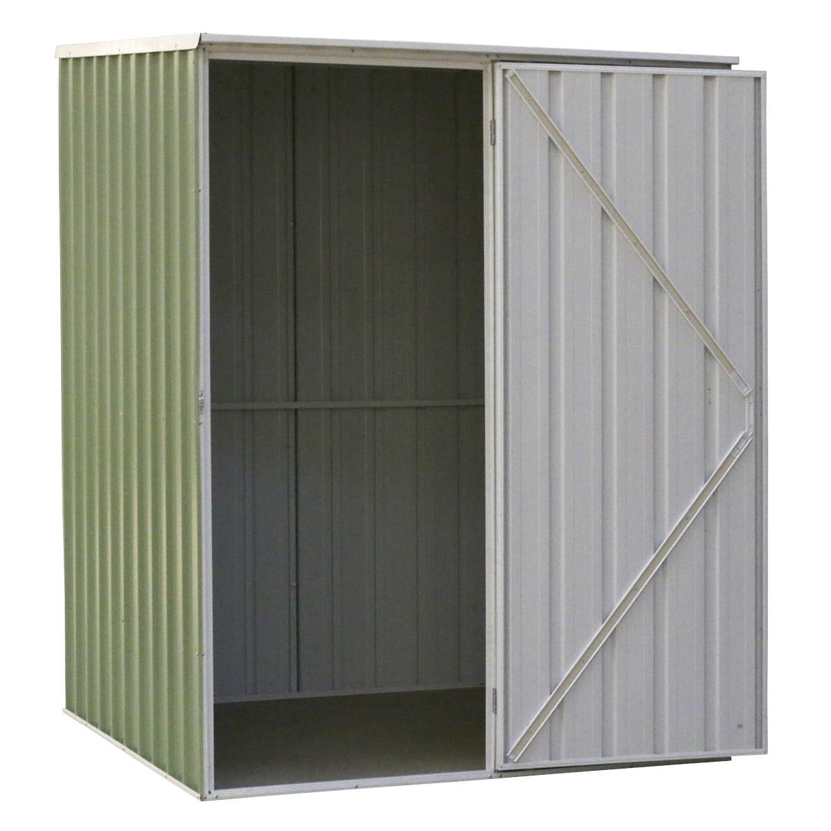 Galvanized Steel Storage Shed with Pent Style Roof 151 x 151 x 200cm - Green DG114
