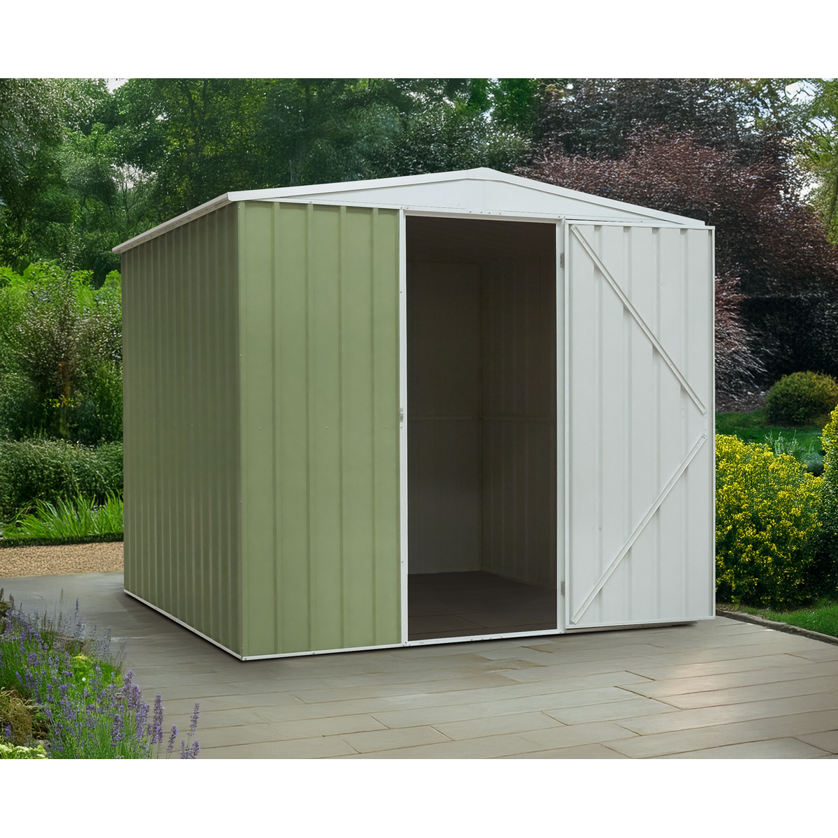 Galvanized Steel Storage Shed with Apex Style Roof 230 x 230 x 220cm - Green DG115