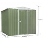 Galvanized Steel Storage Shed with Apex Style Roof 230 x 230 x 220cm - Green DG115