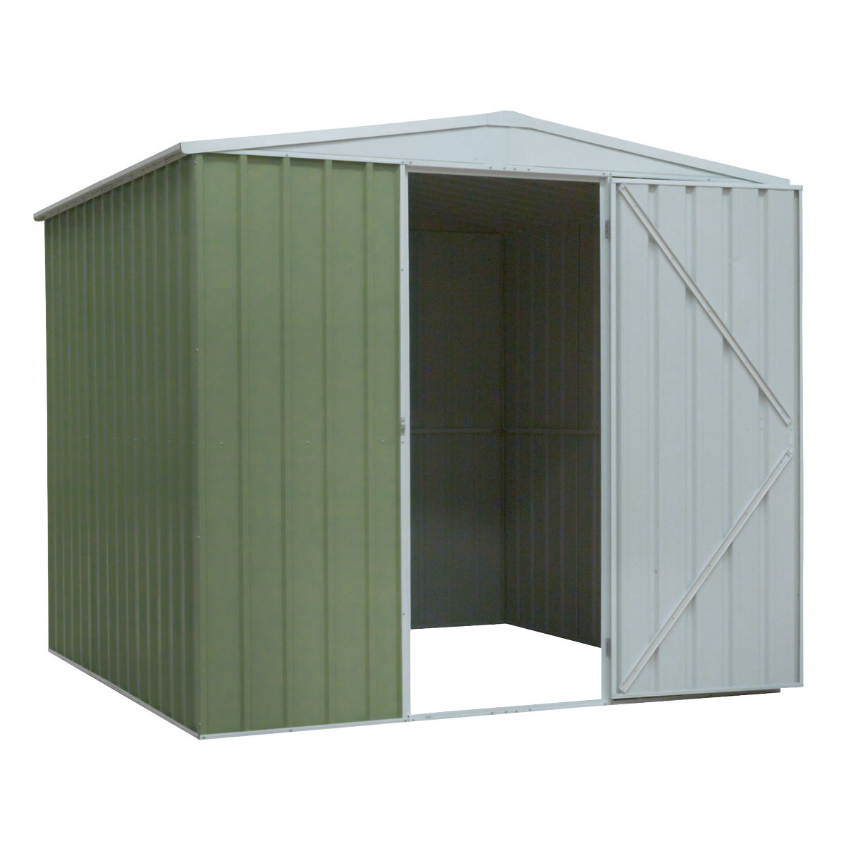 Galvanized Steel Storage Shed with Apex Style Roof 230 x 230 x 220cm - Green DG115