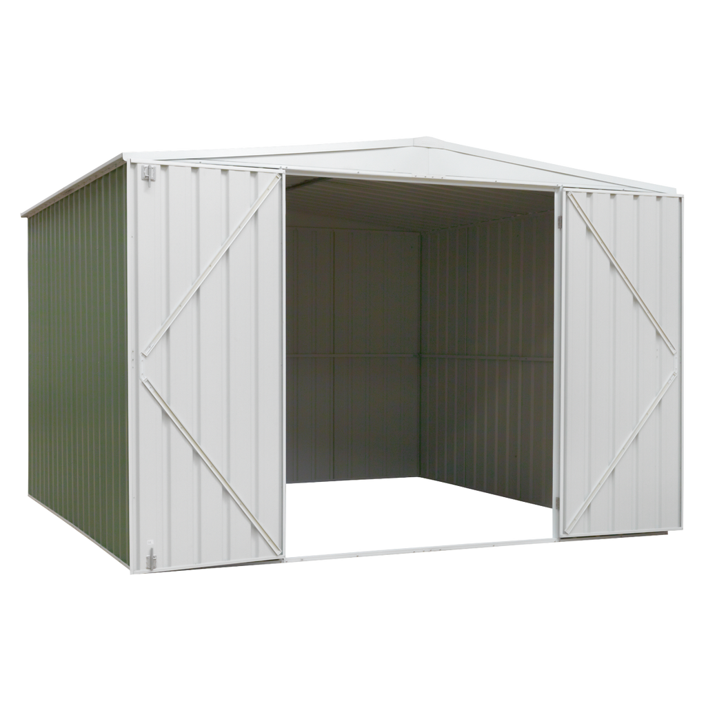 Galvanized Steel Storage Shed with Apex Style Roof 300 x 300 x 220cm - Green DG116