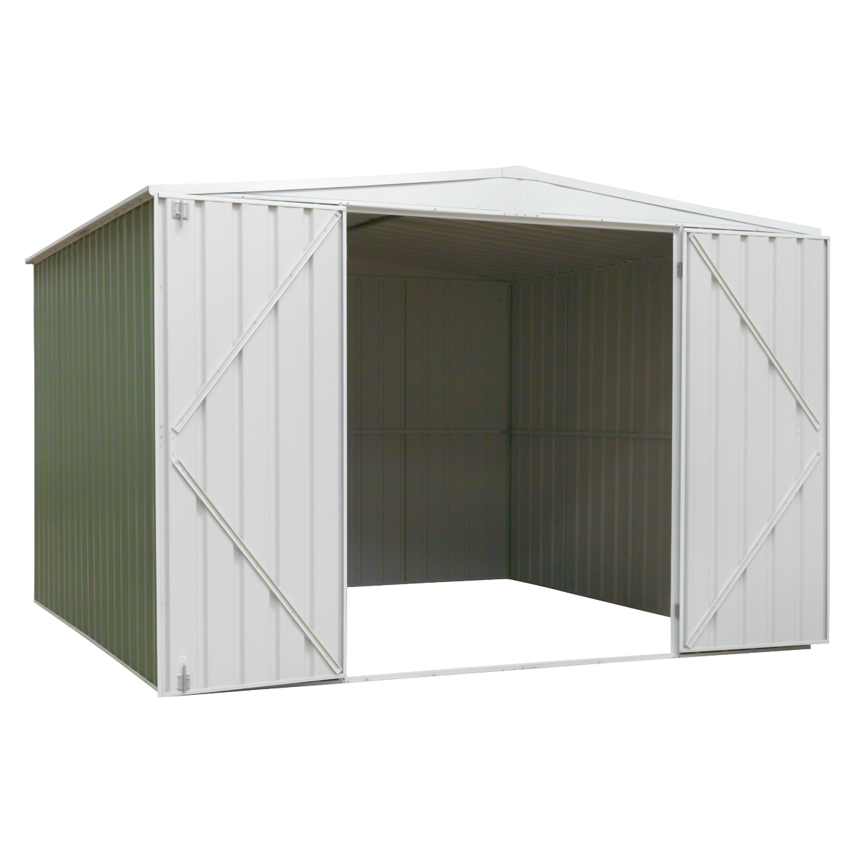 Galvanized Steel Storage Shed with Apex Style Roof 300 x 300 x 220cm - Green DG116