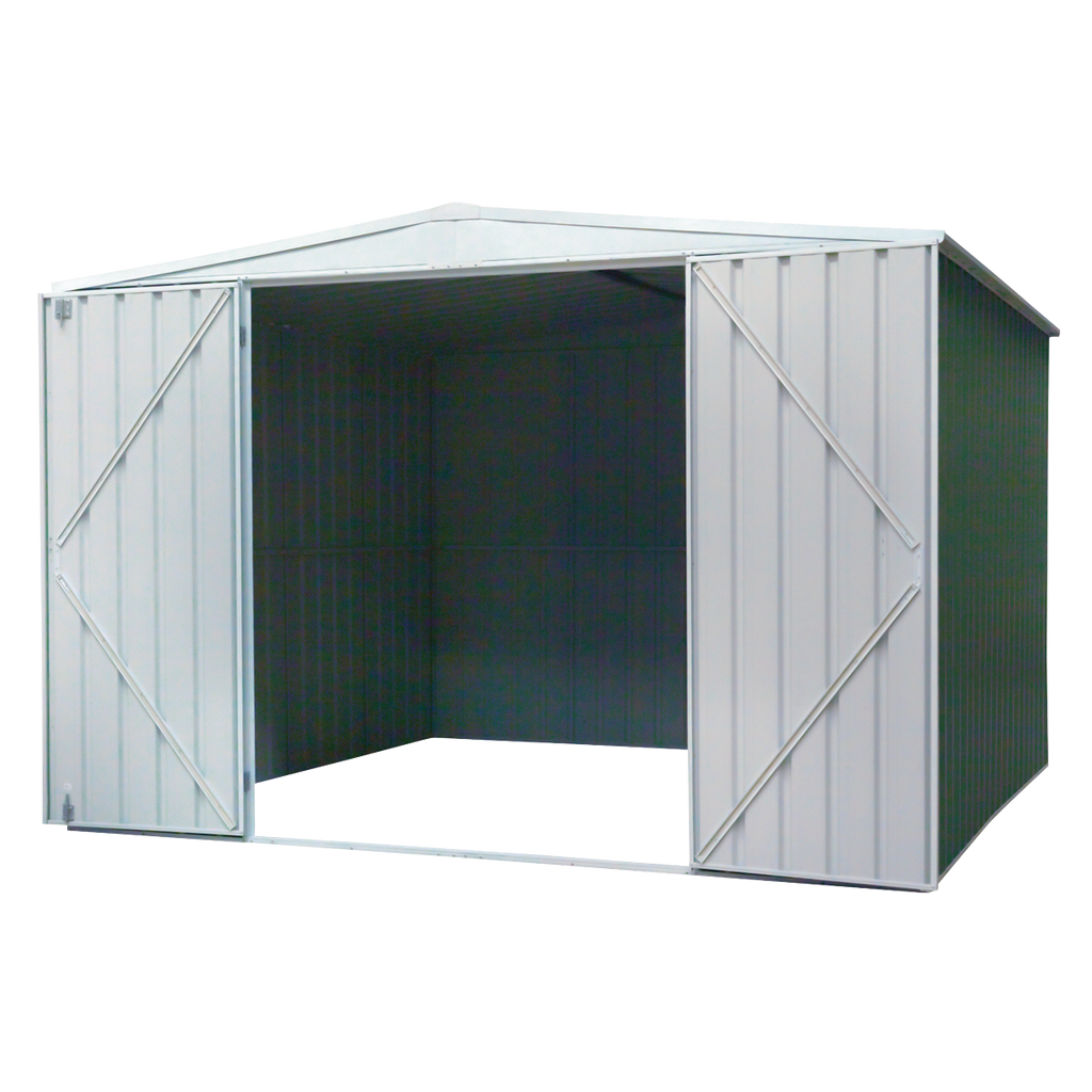 Galvanized Steel Storage Shed with Apex Style Roof 300 x 300 x 220cm - Green DG116