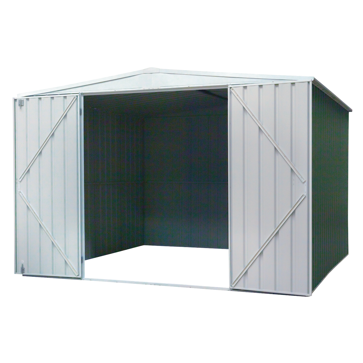 Galvanized Steel Storage Shed with Apex Style Roof 300 x 300 x 220cm - Green DG116