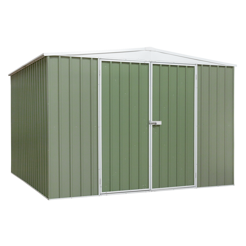 Galvanized Steel Storage Shed with Apex Style Roof 300 x 300 x 220cm - Green DG116