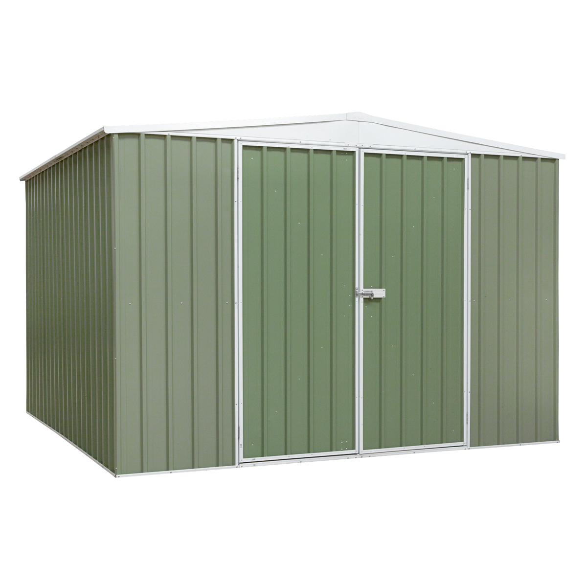 Galvanized Steel Storage Shed with Apex Style Roof 300 x 300 x 220cm - Green DG116