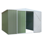 Galvanized Steel Storage Shed with Apex Style Roof 300 x 300 x 220cm - Green DG116