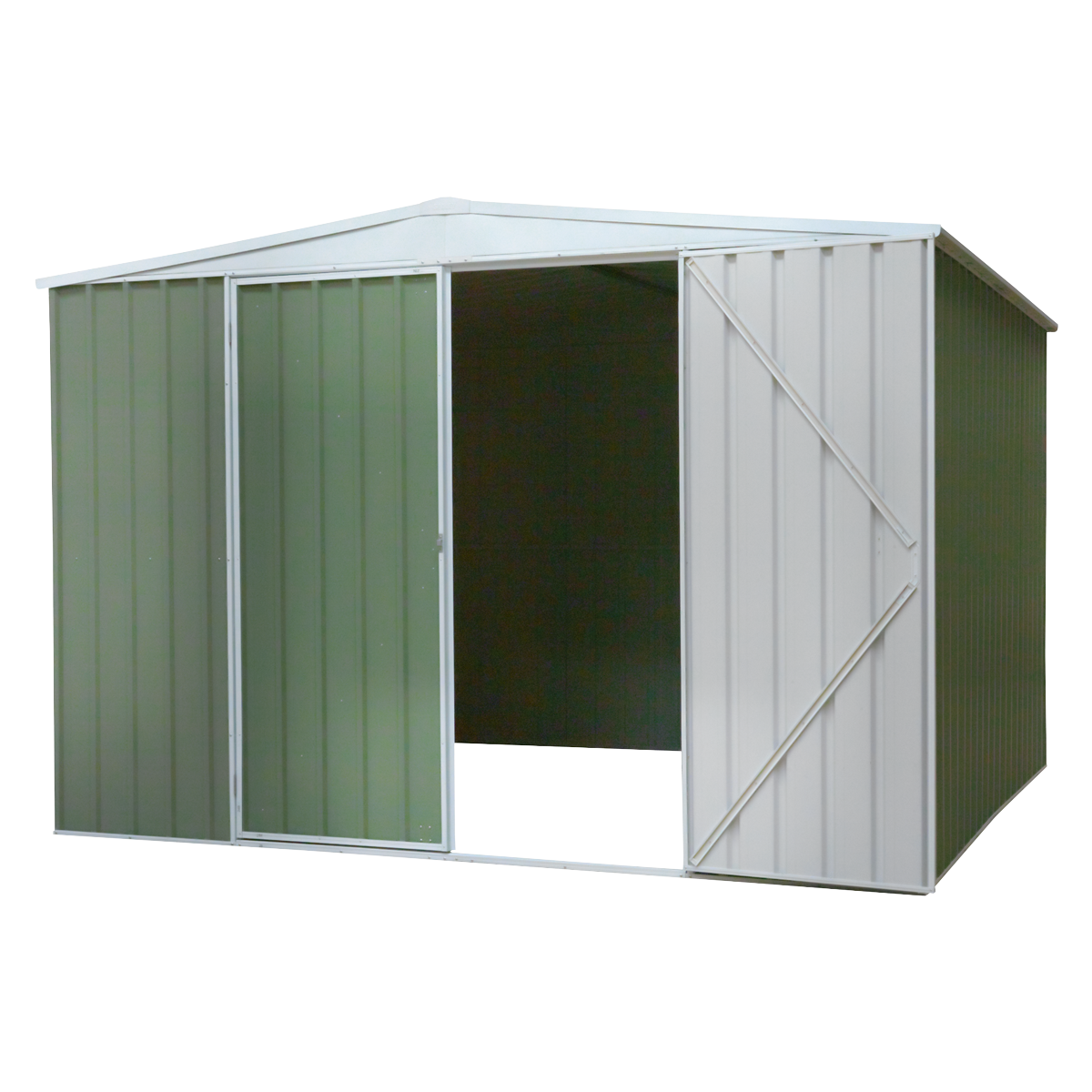 Galvanized Steel Storage Shed with Apex Style Roof 300 x 300 x 220cm - Green DG116
