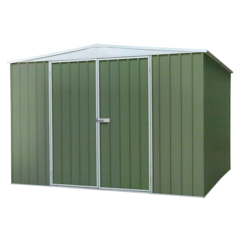 Galvanized Steel Storage Shed with Apex Style Roof 300 x 300 x 220cm - Green DG116