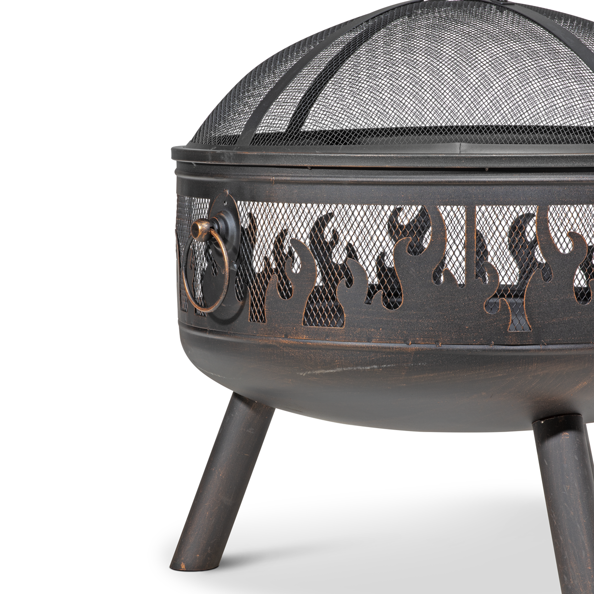 Dellonda Deluxe Outdoor Fire Pit with Cooking Grill & Poker 61cm DG117