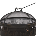 Dellonda Deluxe Outdoor Fire Pit with Cooking Grill & Poker 61cm DG117
