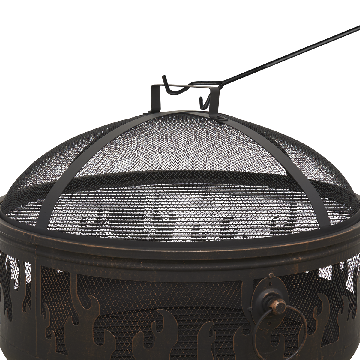 Dellonda Deluxe Outdoor Fire Pit with Cooking Grill & Poker 61cm DG117