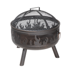 Dellonda Deluxe Outdoor Fire Pit with Cooking Grill & Poker 61cm DG117