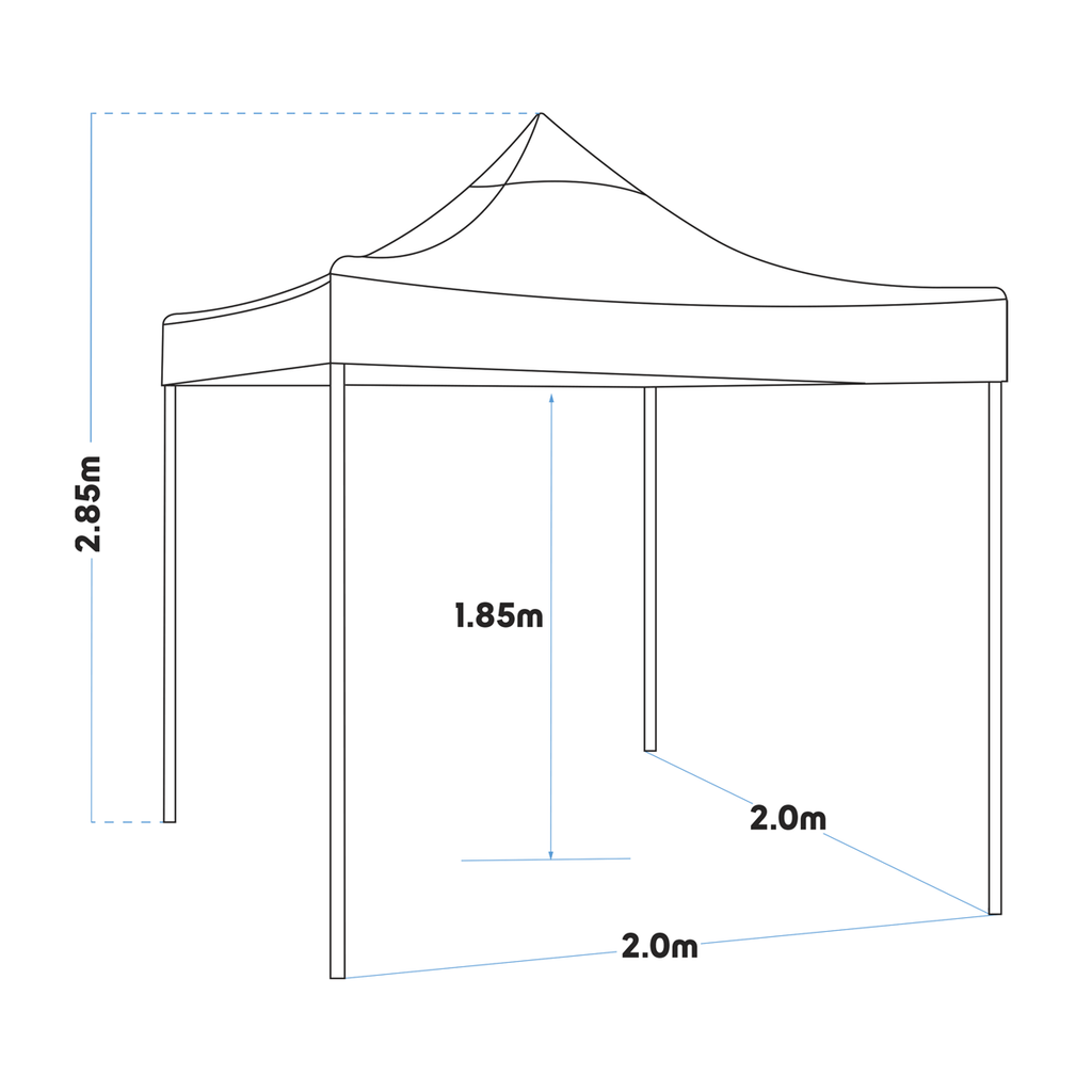 Dellonda Premium 2x2m Pop-Up Gazebo Water-Resistant Carry Bag Stakes Weight Bags DG126