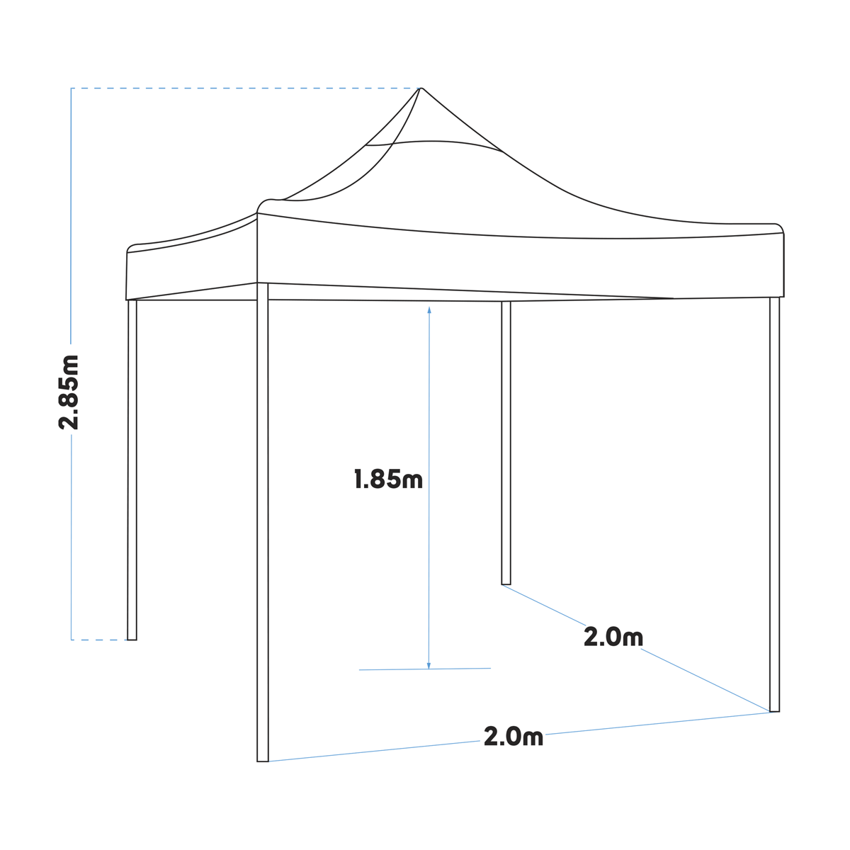 Dellonda Premium 2x2m Pop-Up Gazebo Water-Resistant Carry Bag Stakes Weight Bags DG126