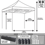 Dellonda Premium 3 x 3m Pop-Up Gazebo - Grey DG133
