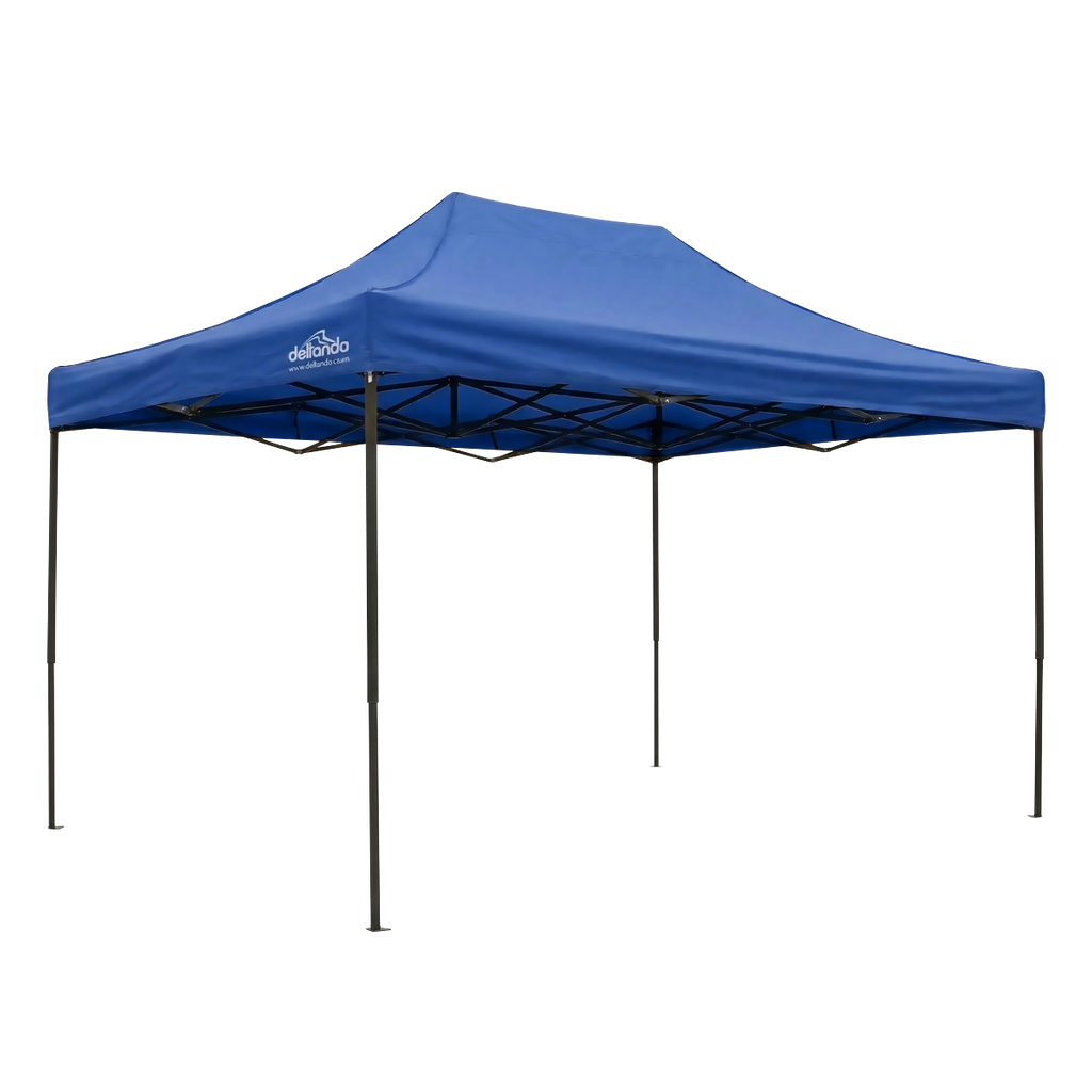 Premium 3 x 4.5m Pop-Up Gazebo, Water-Resistant, Carry Bag, Stakes & Weight Bags - Blue DG135