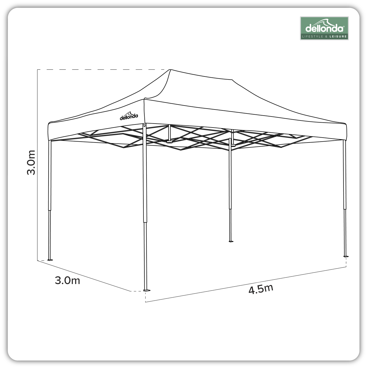 Premium 3 x 4.5m Pop-Up Gazebo Water-Resistant, Carry Bag, Stakes & Weight Bags - Blue DG136