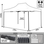 Premium 3 x 4.5m Pop-Up Gazebo Water-Resistant, Carry Bag, Stakes & Weight Bags - Blue DG136