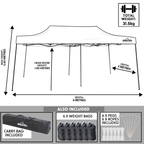 Dellonda Premium 3x6m Pop-Up Gazebo Water-Resistant Carry Bag Stakes Weight Bags DG139