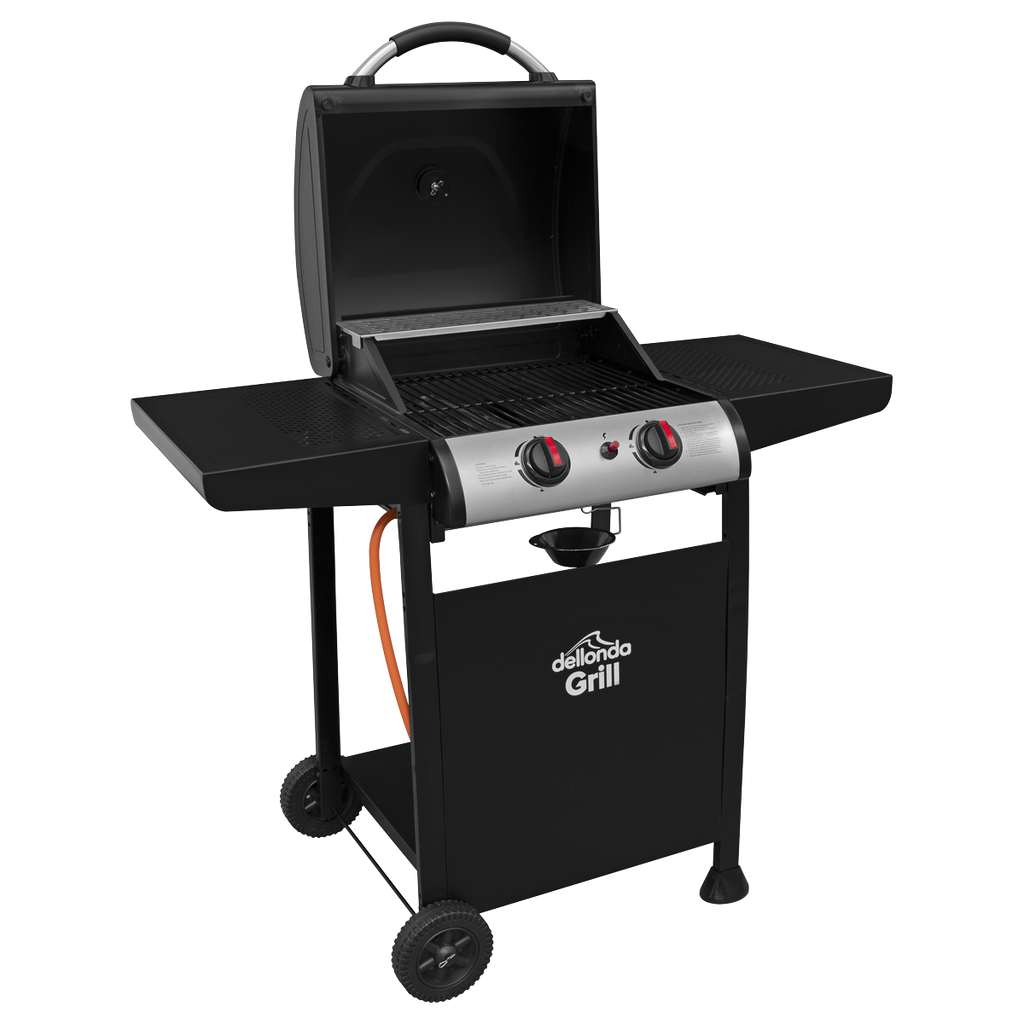 2 Burner Gas BBQ Grill with Piezo Ignition & Thermometer DG13
