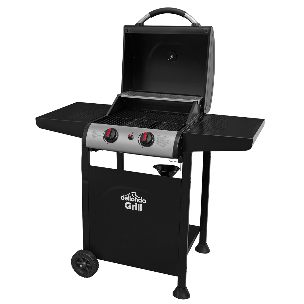 2 Burner Gas BBQ Grill with Piezo Ignition & Thermometer DG13