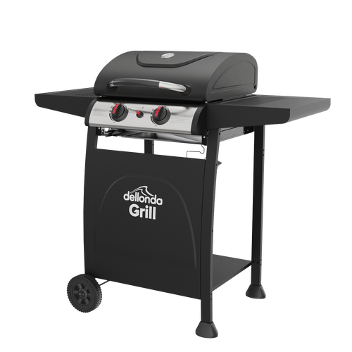2 Burner Gas BBQ Grill with Piezo Ignition & Thermometer DG13