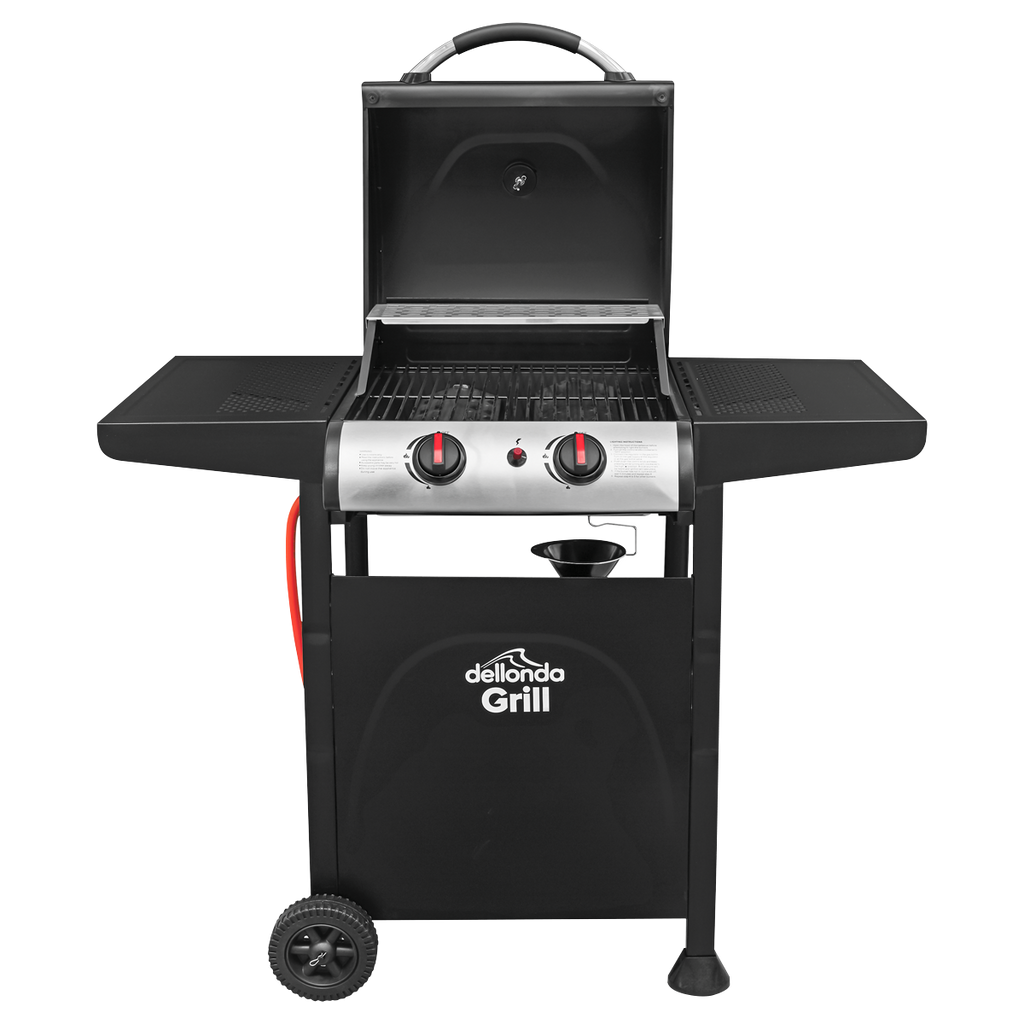 2 Burner Gas BBQ Grill with Piezo Ignition & Thermometer DG13