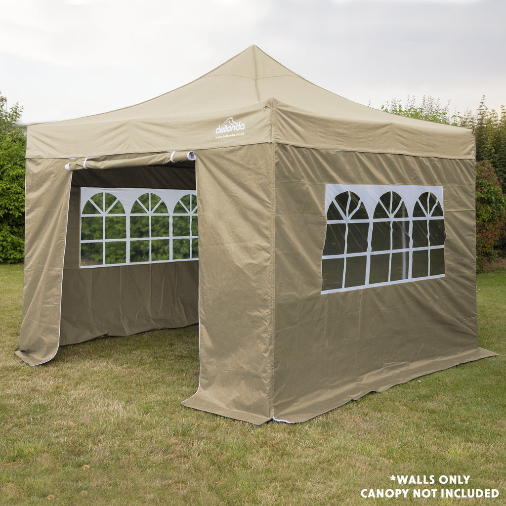 Dellonda Premium Gazebo Side Walls/Doors/Windows, Fits 2 x 2m Models - Beige DG142