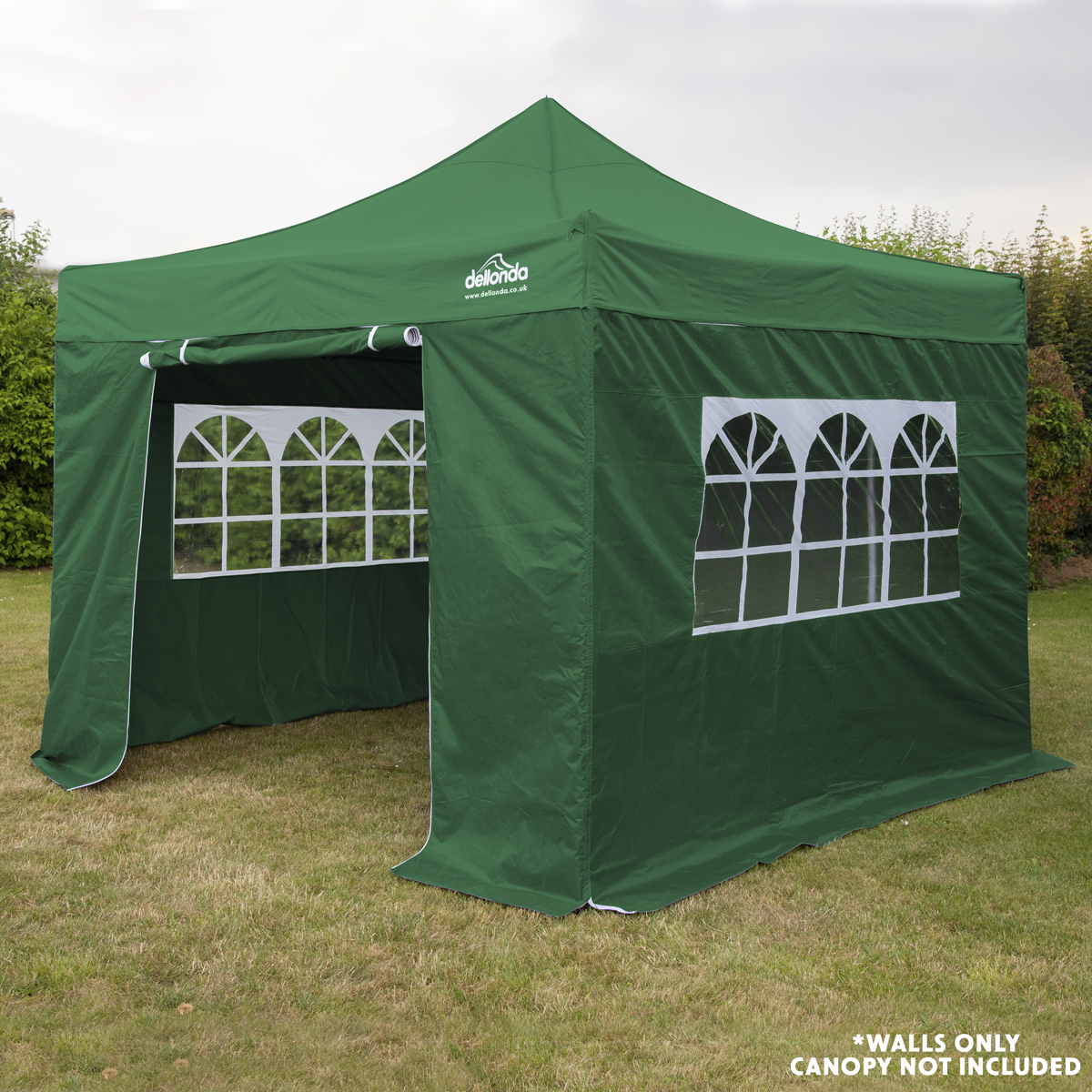 Dellonda Premium Gazebo Side Walls/Doors/Windows Fits 2 x 2m Models - Dark Green DG144