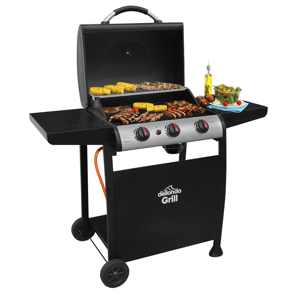 3 Burner Gas BBQ Grill with Piezo Ignition & Thermometer DG14