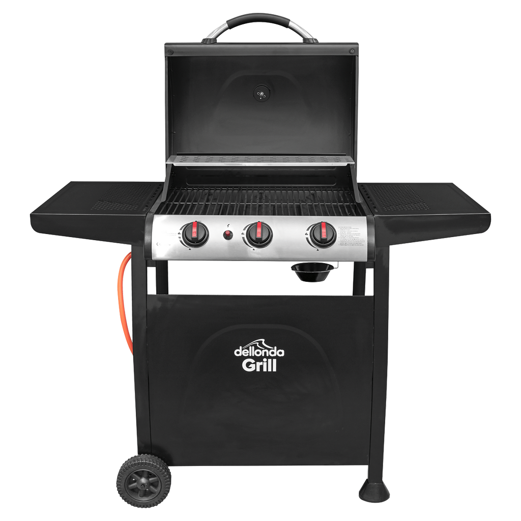 3 Burner Gas BBQ Grill with Piezo Ignition & Thermometer DG14