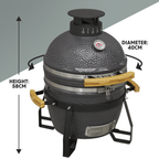 Deluxe 16"(40cm) Ceramic Kamado Style BBQ DG158
