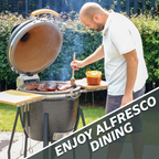 Deluxe 22"(56cm) Ceramic Kamado Style BBQ with Wheeled Stand DG159