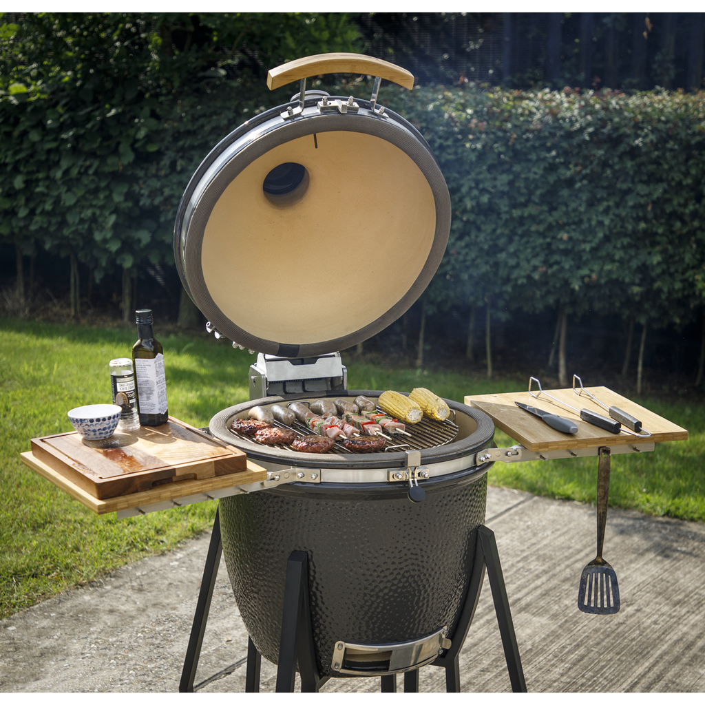 Deluxe 22"(56cm) Ceramic Kamado Style BBQ with Wheeled Stand DG159