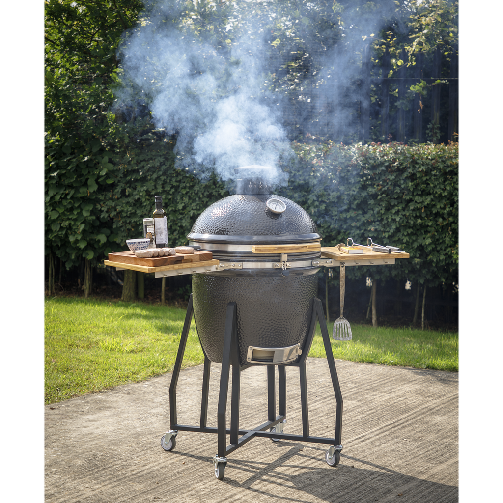 Deluxe 22"(56cm) Ceramic Kamado Style BBQ with Wheeled Stand DG159
