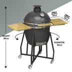 Deluxe 22"(56cm) Ceramic Kamado Style BBQ with Wheeled Stand DG159