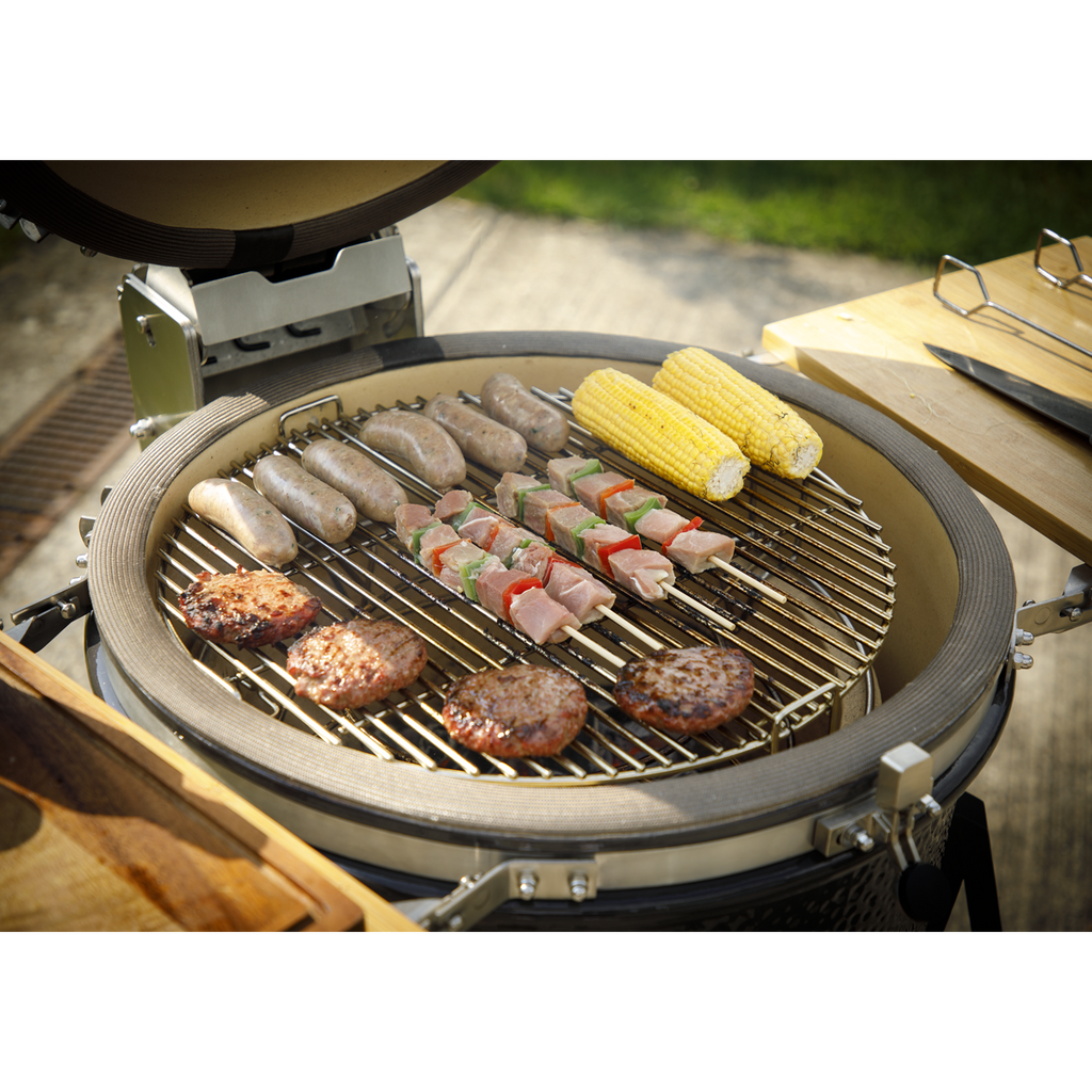 Deluxe 22"(56cm) Ceramic Kamado Style BBQ with Wheeled Stand DG159