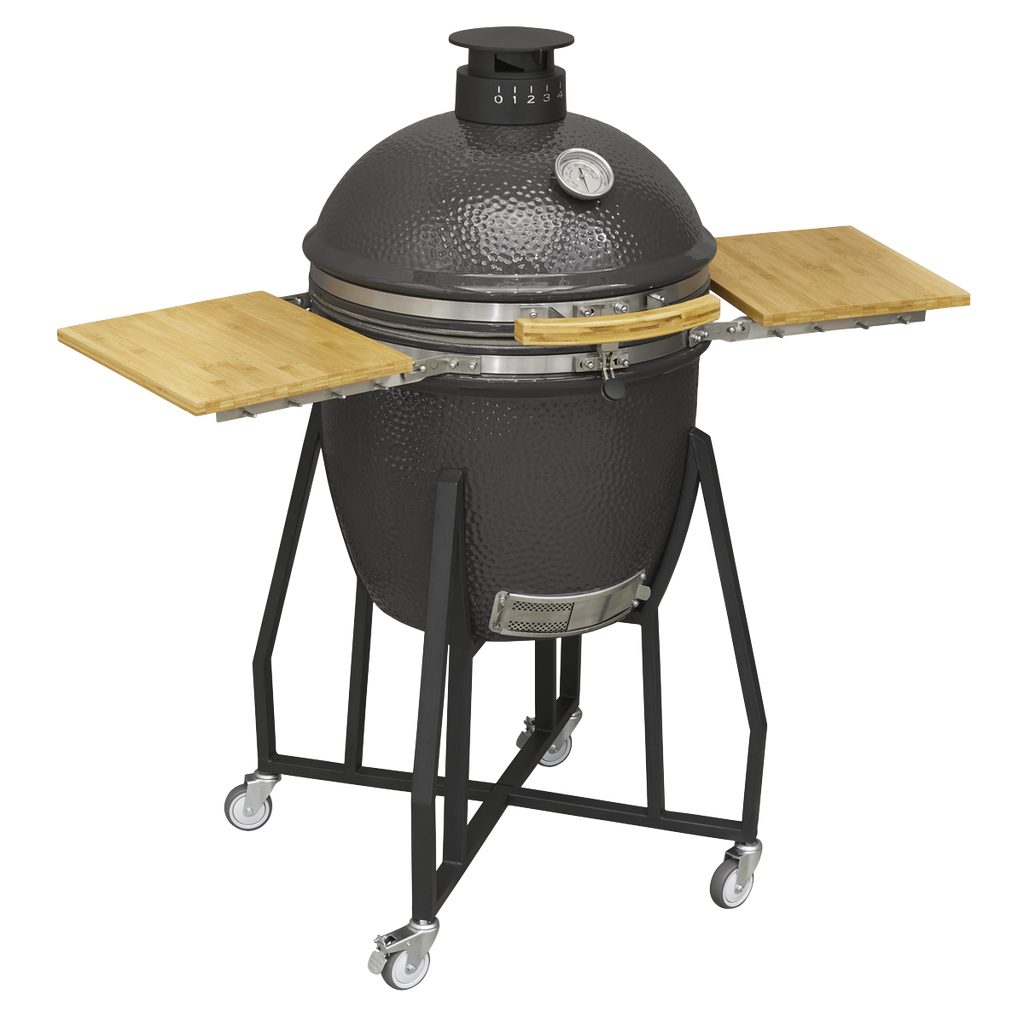 Deluxe 22"(56cm) Ceramic Kamado Style BBQ with Wheeled Stand DG159