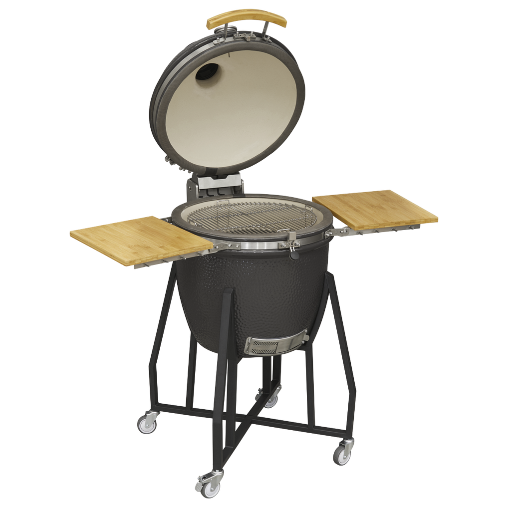 Deluxe 22"(56cm) Ceramic Kamado Style BBQ with Wheeled Stand DG159