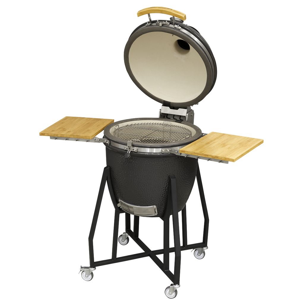 Deluxe 22"(56cm) Ceramic Kamado Style BBQ with Wheeled Stand DG159