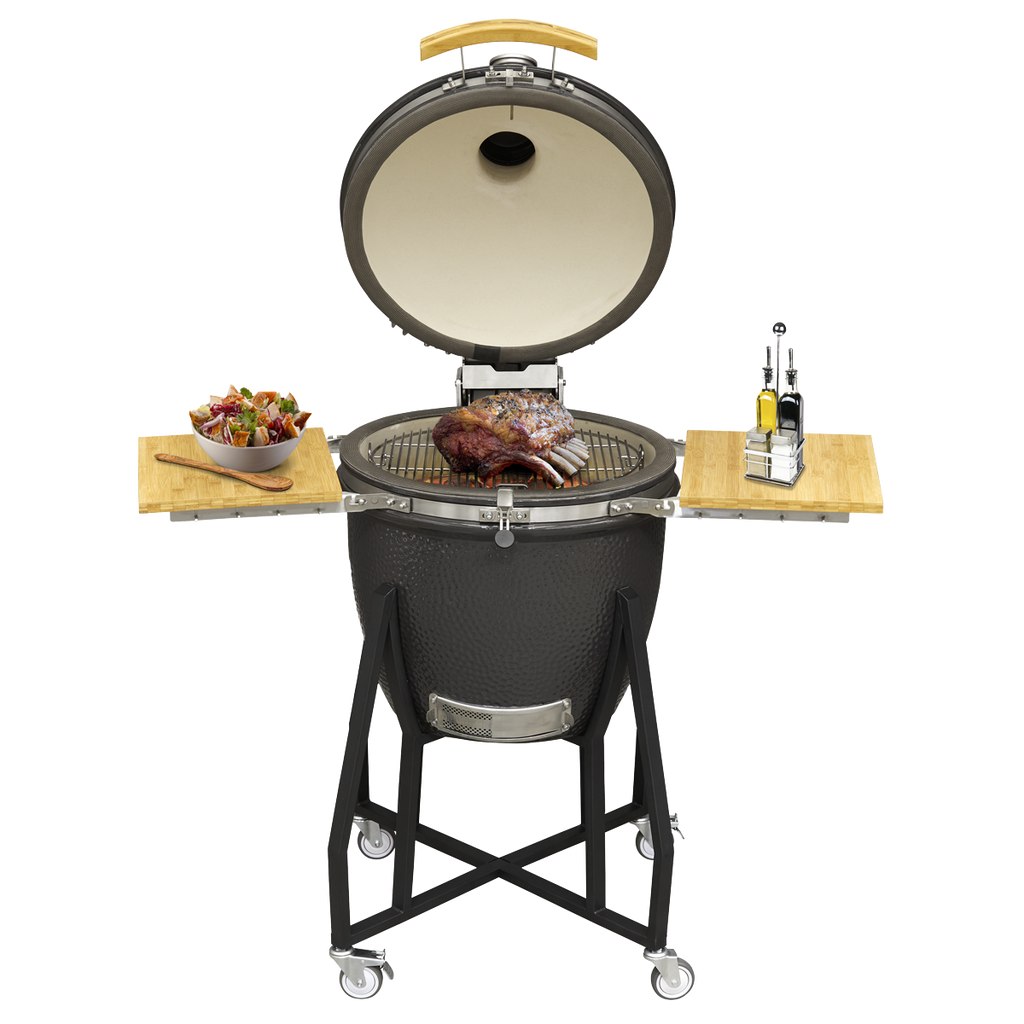 Deluxe 22"(56cm) Ceramic Kamado Style BBQ with Wheeled Stand DG159